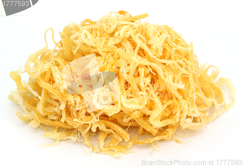 Image of dried squid isolated on the white background