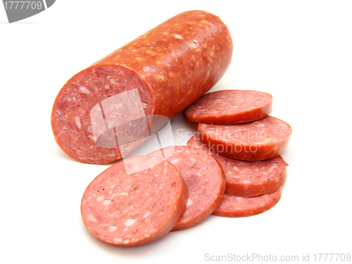 Image of Sausage cut by slices 