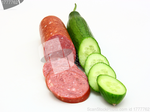 Image of Fresh sausage and cucumber 
