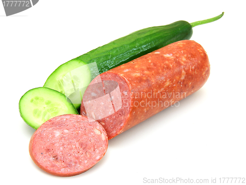 Image of Fresh sausage and cucumber