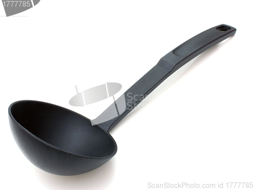 Image of Black plastic soup ladle