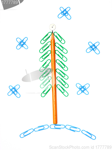 Image of Paper clip Christmas tree