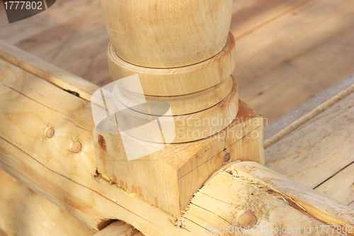 Image of Wall of a rural log house 