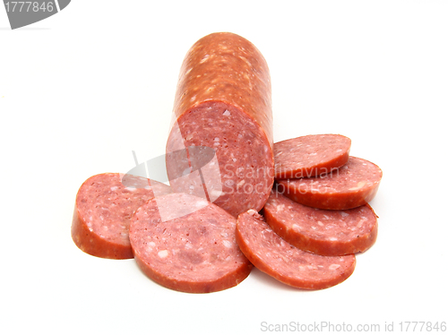 Image of Sausage cut by slices 