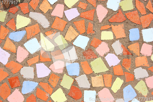 Image of red orange and yellow rustic mosaic
