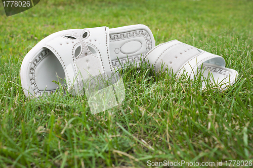 Image of Sandals on the lawn