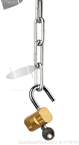 Image of Chain and open lock