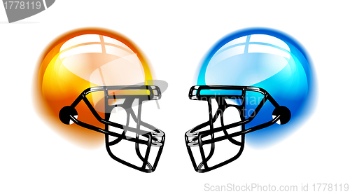 Image of Football Helmets on white