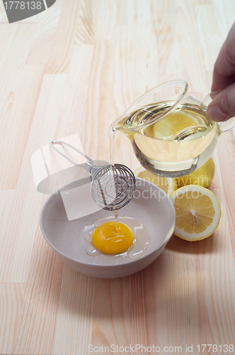 Image of making fresh mayonnaise sauce