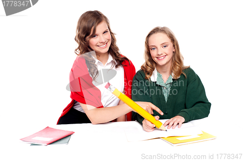 Image of Teenagers studying together and having fun