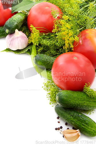 Image of Assorted vegetables and spices.