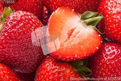 Image of many red ripe strawberries