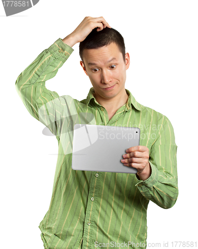 Image of Business Man With Touch Pad