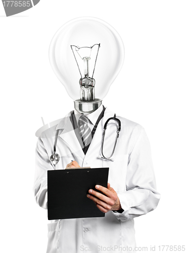 Image of Lamp Head Doctor Man With Stethoscope