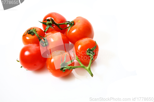 Image of Cherry tomatoes isolated on white background