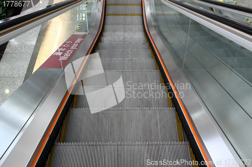 Image of Abstract image of moving escalator 