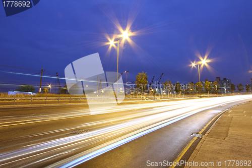 Image of Traffic in city at night