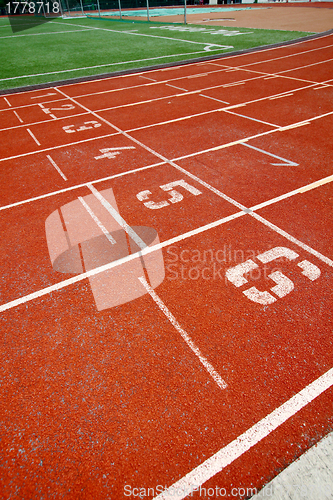 Image of Abstract view of running track, the starting point.