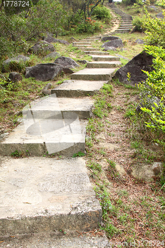 Image of Hiking steps in mountains