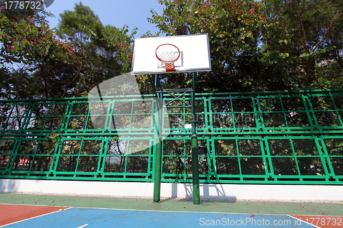 Image of Basketball court in sunny day