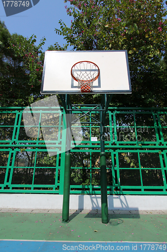 Image of Basketball court in sunny day