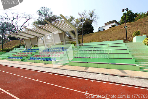 Image of Stadium seats and running track