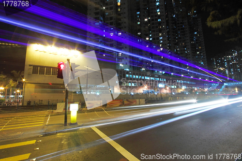 Image of Traffic in city at night