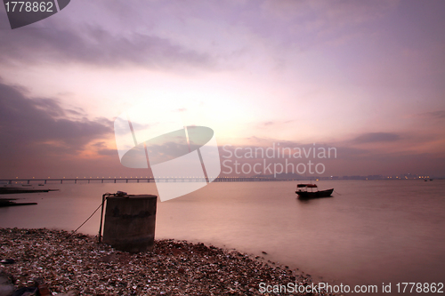 Image of Sunset along the coast in Hong Kong