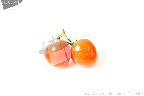 Image of Cherry tomatoes isolated on white background