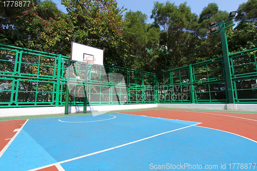 Image of Basketball court in sunny day