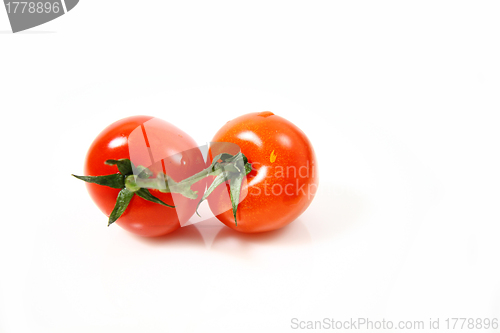 Image of Cherry tomatoes isolated on white background