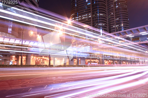 Image of Traffic in Hong Kong at night