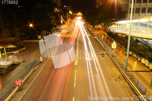 Image of Traffic in Hong Kong at night