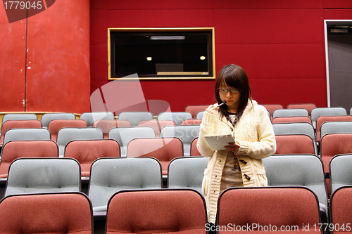 Image of Asian student in lecture hall