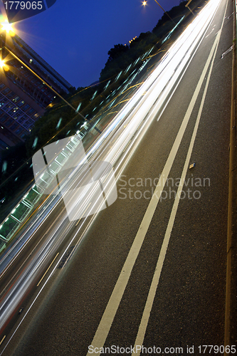 Image of Busy traffic in Hong Kong at night
