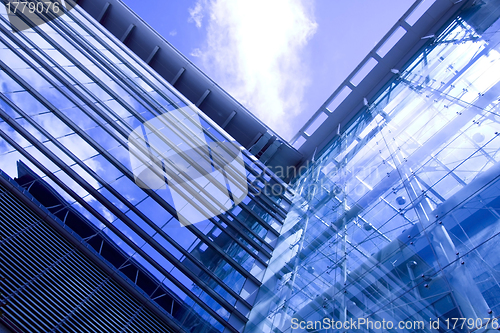 Image of Office windows in blue toned
