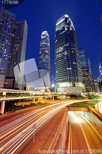 Image of Traffic in Hong Kong at night