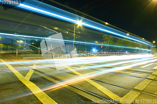 Image of Traffic in Hong Kong at night