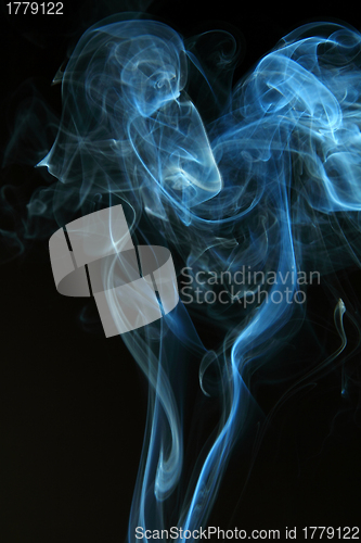 Image of Abstract black smoke on black background