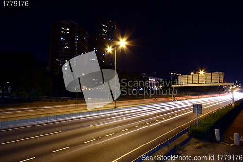 Image of Busy traffic in Hong Kong at night