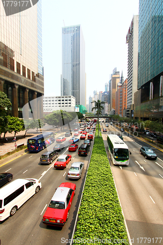 Image of Busy highway traffic in Hong Kong