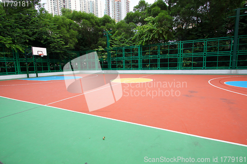 Image of Abstract view of basketball court