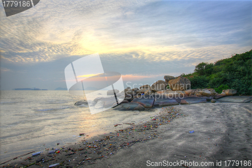 Image of Sunset along the coast in Hong Kong