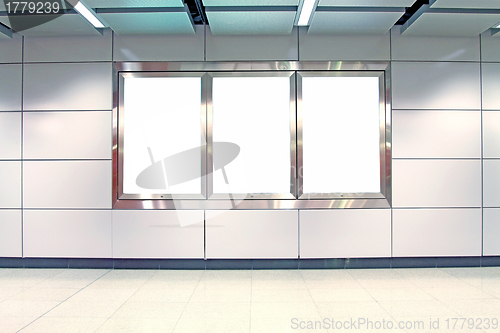 Image of Blank billboard in train station