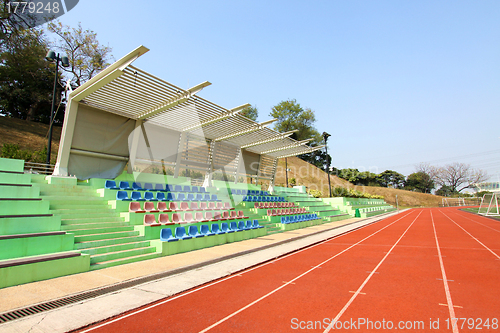 Image of Stadium seats and running track