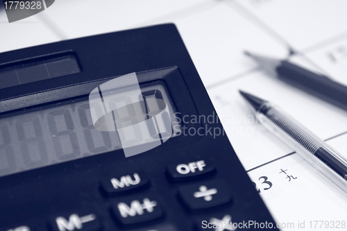 Image of Financial calculation on table