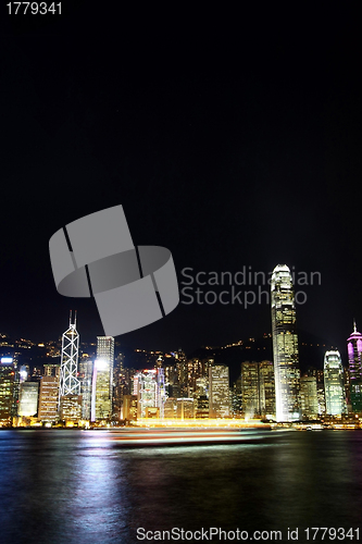 Image of Hong Kong night view along Victoria Harbour