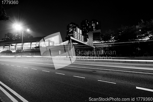 Image of Traffic in modern city in black and white tone