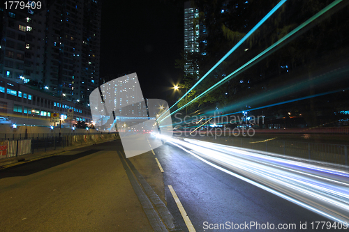 Image of Traffic in city at night