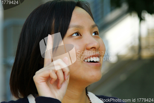 Image of Asian woman with a idea